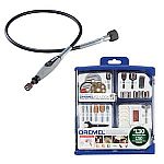 Dremel Rotary Tool Mega Accessory Kit (130-Pieces) with Flex Shaft Rotary Tool Attachment $50 and more