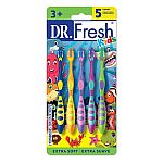 5-Ct Dr. Fresh Brand Kids Toothbrushes $1