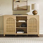 Walker Edison 2-Door Modern Rattan & Wood Sideboard Cabinet