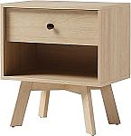 Walker Edison Mid Century Modern 1-Drawer Nightstand End Table $25