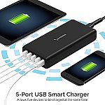 SABRENT 114W 5 Port USB A and USB Type C PD Smart Charger Charging Station $19