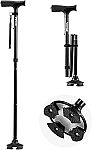 Vevor Folding Walking Cane w/ Adjustable Height & Pivoting Base $11.99