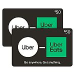 $100 Uber/Uber Eats eGift Card $75