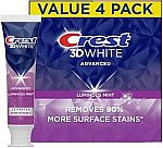 4-Pack 3.7-Oz Crest 3D White Advanced Luminous Mint Teeth Whitening Toothpaste $9.63