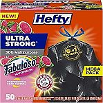 50 Count Hefty Ultra Strong 30 Gallon Trash Bags $10.73