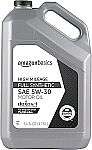 5-Quart Amazon Basics High Mileage Motor Oil Full Synthetic 5W-30 $13.19