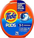 4-Pack of 76-Count Tide PODS Laundry Detergent Pacs (Original) $46.38 ($11.60 Each) + Free Shipping