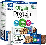12-pack 1.41 Oz Orgain Organic Vegan Protein Bars, Chocolate Chip Cookie Dough $9