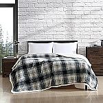 90" x 108" Eddie Bauer Twin Sherpa Plush Fleece Blanket Grey $18, Green $16