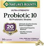 30-Ct Nature's Bounty Probiotic 10 Daily Probiotic Supplement $8
