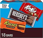 18-Count Hershey Full Size Candy Bar Assorted Variety Box $13.29