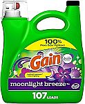 154-Oz Gain + Aroma Boost Liquid Laundry Detergent (Moonlight Breeze Scent) (3 for $25)