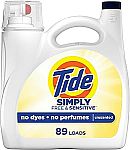 117-Oz Tide Simply Liquid Laundry Detergent, Free & Sensitive (3 for $19)