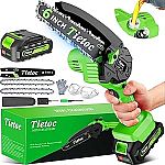 6" Tietoc Mini Electric Cordless Chainsaw w/ Battery & Charger $15