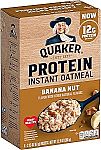 6-Ct Quaker, Protein Instant Oatmeal, Banana Nut, 12.9 Oz $2.85
