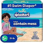 17-Count Pampers Splashers Swim Diapers (Size 5+) $4.75