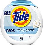 4-Pack of 76-Count Tide PODS Free & Gentle Laundry Detergent Soap Pacs $34.52