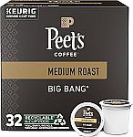 32 Count Peet's Coffee, Medium Roast Keurig K-Cup Pods $15