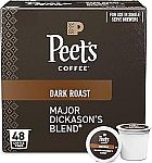 48-Count Peet's Coffee Dark Roast Single Serve Coffee Pods (Major Dickason's Blend) $21.25