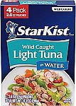 4-pack StarKist Chunk Light Tuna in Water, 2.6 oz Pouch $2.13