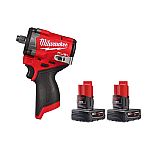 Milwaukee M12 Cordless Stubby 1/2 in. Impact Wrench + 2-Pack 3.0 Ah Battery $159