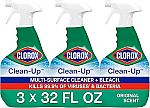 3-Pack 32oz. Clorox Clean-Up Multi-Surface Cleaner with Bleach, Original, Spray Bottle $11.31