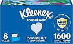 8-Pack 200-Count Kleenex Trusted Care Facial Tissues $13.64