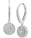 Macy's Diamond Circle Leverback Drop Earrings (1/4 ct. tw) in Sterling Silver $30