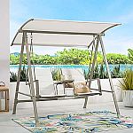 Mainstays Outdoor 2-Seat Steel Porch Swing w/ Canopy $105