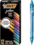12 Count BIC Gelocity Quick Dry Gel Pen with Fast Drying Ink and Comfortable Grip $3.48
