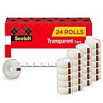 24-Pack Scotch Transparent Tape (1" Core, 3/4" x 1000") $20.49