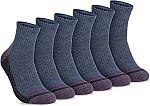 6-Pairs Timberland Men's Comfort Quarter Arch Support Padded Cushion Socks $7