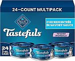 24-Ct 3-Oz Blue Buffalo Tastefuls Chicken Tender Morsels Wet Cat Food $14