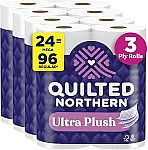 24-Count Quilted Northern Ultra Plush 3-Ply Toilet Paper Mega Rolls $17
