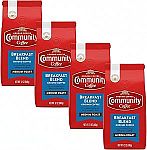 4-pack 12 Ounce Community Coffee Breakfast Blend, Ground Coffee, Medium Roast $8