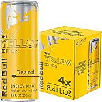 4-Pack 8.4-Oz Red Bull Energy Drink (The Yellow Edition / Tropical) $4.47