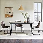 Walker Edison Mid-Century Black Ash Solid Wood 60 in. Trestle Dining Table $87 + free shipping