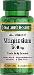 100 Count Nature's Bounty Magnesium 500 mg Coated Tablets $3.14