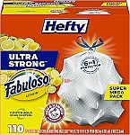 110 Count Hefty Ultra Strong 13 Gallon Trash Bags $12.75