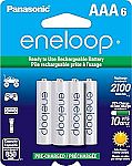 6-Ct Eneloop Panasonic AAA 2100 Cycle Ni-MH Pre-Charged Rechargeable Batteries $12.60