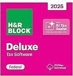 2025 H&R Block Tax Software Deluxe $14.99 and More