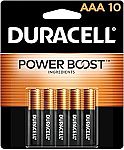 10 Count Duracell Coppertop AAA Batteries with Power Boost Ingredients $5.60 