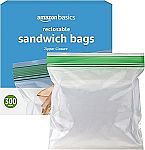 300-ct Amazon Basics Resealable Double Zipper Sandwich Storage Bags $5