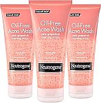 3-Pack 6.7-Oz Neutrogena Oil Free Acne Face Wash (Pink Grapefruit Foaming Scrub) $16