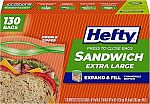 260-Ct Hefty XL Sandwich Expand and Fill Food Storage Bags $6.55
