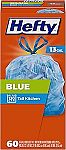 60 Count Hefty Blue Trash Bags 13 Gallon $6.59