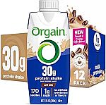 12-Pack 11-Fl Oz Orgain 30g High Protein Shake (Café Latte) $19.43