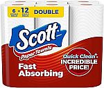 6-Count Double Rolls Scott Paper Towels $6.50