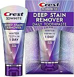 2.1 Oz Crest 3DWhite Brilliance Deep Stain Remover Ultra White Toothpaste $4