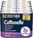 32-Ct Cottonelle Ultra Soft Toilet Paper Mega Rolls $24